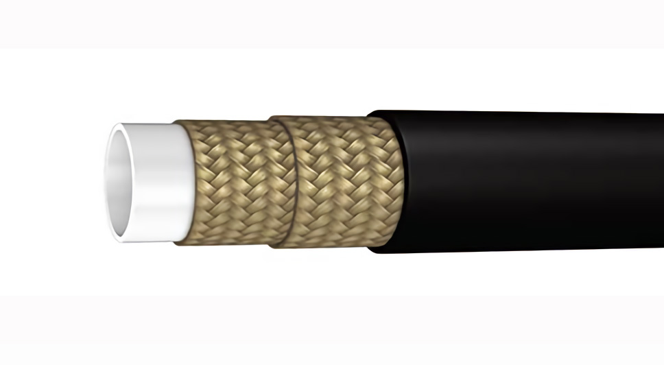 Paint spray hose suitable for high pressure airless paint spray systems. Also suitable for applications requiring chemical resistance to solvents and aggressive fluids.