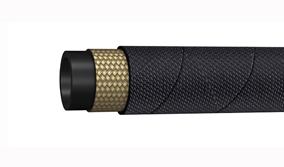 SAE J517 R1A/ DIN EN853 1ST hydraulic hose suitable for mineral oils, vegetable oils and synthetic ester based oils, glycols and polyglycols, mineral oils in aqueous emulsion, water.