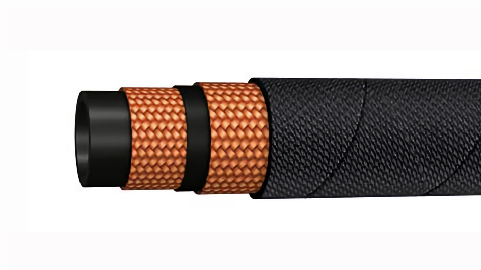 SAE J517 R3 rubber oil hose suitable for mineral oil and biological oil, ASTM 1, ASTM 3, polyethylene glycol base oil, water, emulsified oil.