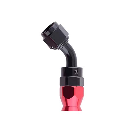 Black Red 45 degree AN fitting for PTFE oil cooler hose