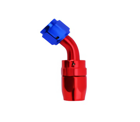 Rubber oil hose 45 degree AN fitting suitable for black nylon fibber braided rubber oil cooler hose and stainless steel wire braided rubber oil cooler hose in vehicles and motorcycles oil coolant system.