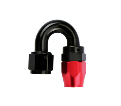 Rubber oil hose 180 degree AN fitting suitable for black nylon fibber braided rubber oil cooler hose and stainless steel wire braided rubber oil cooler hose in vehicles and motorcycles oil coolant system.