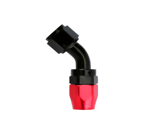 Rubber oil hose 45 degree AN fitting suitable for black nylon fibber braided rubber oil cooler hose and stainless steel wire braided rubber oil cooler hose in vehicles and motorcycles oil coolant system.