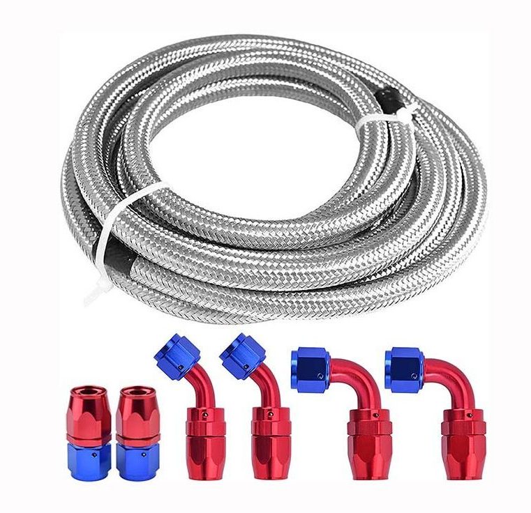 Stainless steel wire braided rubber oil cooler hose for vehicles and motorcycles oil coolant system. rubber oil hose.